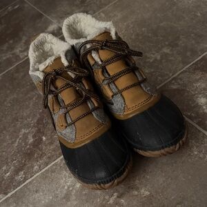 Sorel Kids Brown, Black & Cream Winter Duck Boots